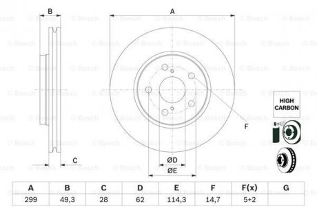 Диск тормозной BOSCH 0 986 479 F49