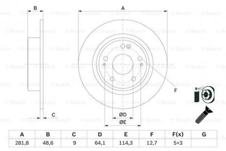 Диск тормозной BOSCH 0986479F76 (фото 1)