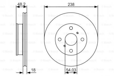 TOYOTA Диск тормозной передн.Coprolla 88- BOSCH 0986479R75