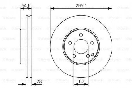 Диск тормозной перед (вентил.) DB W211 02- (295*28) BOSCH 0986479R99