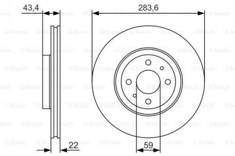 Диск тормозной FIAT Doblo,Bravo, Marea 96-01 BOSCH 0986479S01