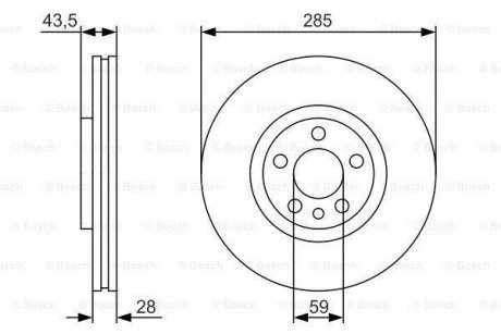 Тормозной диск пер. Citroen Jumpy 96- (285*28) BOSCH 0986479S62