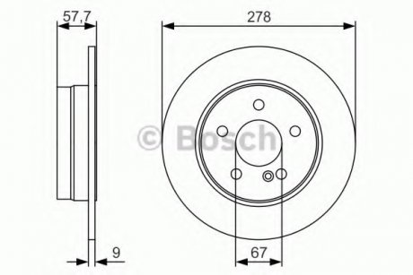 DB Тормозной диск задн W204 BOSCH 0986479S96