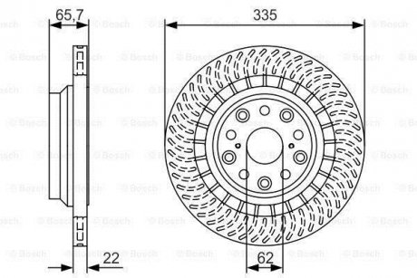 Диск тормозной Lexus LS 460 06- BOSCH 0986479T34 (фото 1)