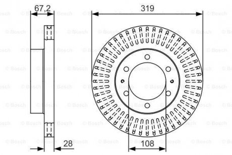 Тормозной диск пер. TOYOTA HILUX 06- BOSCH 0986479T36