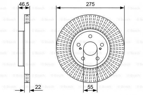 TOYOTA Диск торм. пер. Corolla 1,6-1,8VVTi 07- BOSCH 0986479W13 (фото 1)