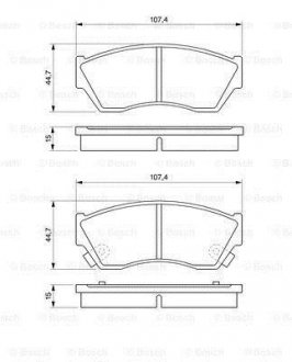 Тормозные колодки дисковые перед. Subaru Justy 1.3 01-03 / Suzuki Swift 1.3 85-01 / Tata Indigo 1.4 03-10 BOSCH 0 986 493 340