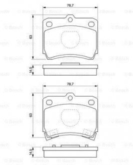 Тормозные колодки передн. KIA PRIDE 1.1,1.3I 91- BOSCH 0986493550