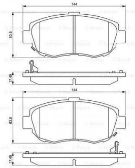 Тормозные колодки дисковые перед. Mitsubishi Pajero/L200 2.5TDI 01 07.01- BOSCH 0 986 494 211 (фото 1)