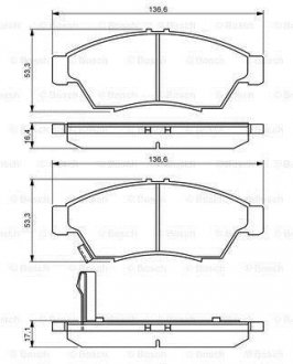 Тормозные колодки дисковые BOSCH 0986494238