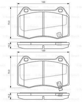 Комплект гальмівних колодок, дискове гальмо BOSCH 0986494310