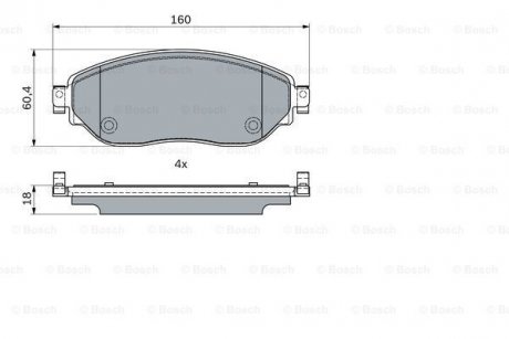 Гальмівні колодки дискові BOSCH 0986494741