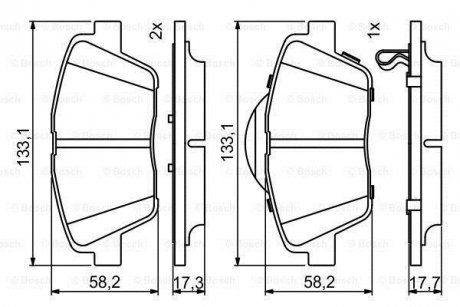 HYUNDAI Тормозн.колодки передн. NF,Kia Optima 09- BOSCH 0986494755