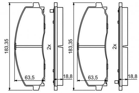 FIAT Тормозные колодки передн.Freemont,Chrysler Grand Voyager V,Lancia 2.0/3.6 11- BOSCH 0986494769