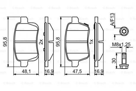 Колодки тормозные BOSCH 0 986 494 825