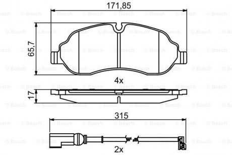 FORD Тормозн.колодки передн.Transit 2,2TDCi 13- BOSCH 0986494845 (фото 1)