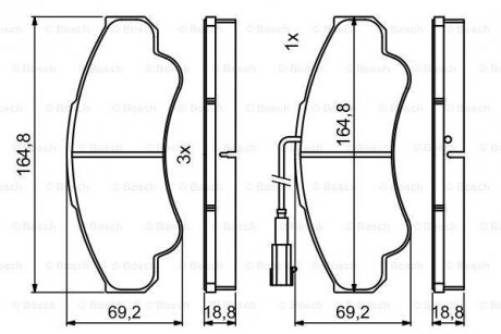 Гальмівні колодки дискові BOSCH 0986494850