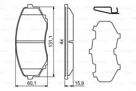 MAZDA К-т передних торм. колодок CX-5 11- BOSCH 0986494855