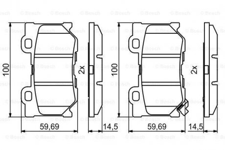 Гальмівні колодки дискові BOSCH 0986494863