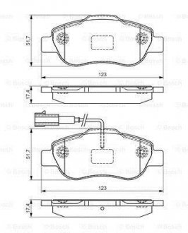 Комплект гальмівних колодок, дискове гальмо BOSCH 0986495097