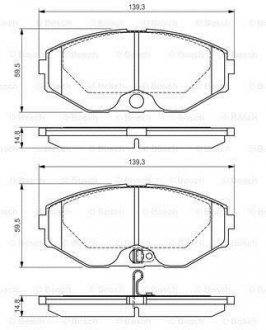 Комплект тормозных колодок из 4 шт. дисков BOSCH 0986495147 (фото 1)