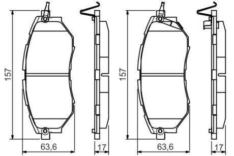 Гальмівні колодки дискові BOSCH 0986495156