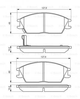 Колодка тормозов. диск. HYUNDAI ACCENT передн. (выр-во) BOSCH 0 986 495 221 (фото 1)