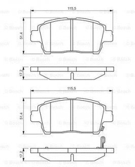 TOYOTA Тормозные колодки передн. Corolla 02-,Yaris BOSCH 0986495242