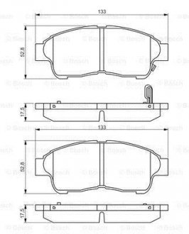 Тормозные колодки перед. TOYOTA Carina E, Corolla, RAV4 BOSCH 0986495257