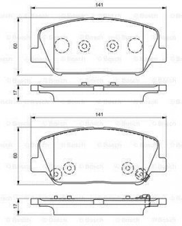 IA Тормозн.колодки передн. Ceed,Cerato 13-, Carens 1,7CRDi 13-,Hyundai i30,Grandeur BOSCH 0986495337