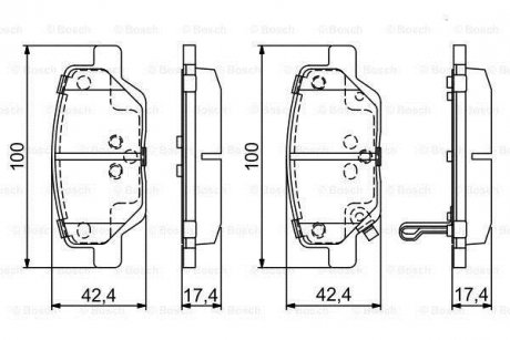 Колодки тормозные дисковые (комплект 4 шт.)) BOSCH 0986495393