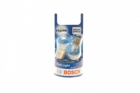 Лампа розжарювання P21/4W 12V 21/4W PURE LIGHT (blister 2шт) (вир-во) BOSCH 1 987 301 015