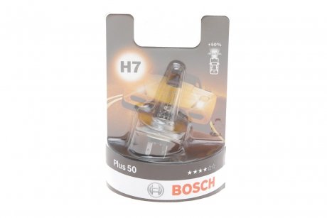 Лампа розжарювання 12 V 55 W H7 PLUS 50 блістер BOSCH 1987301042