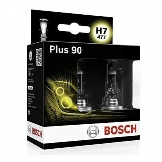 Лампа розжарювання H7 12V 55W PX26d plus 90 (компл.) BOSCH 1 987 301 075 (фото 1)