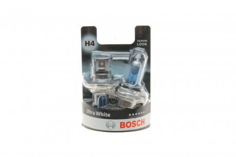 Лампа розжарювання H4 12V 60/55W P43t Ultra White (комплект) BOSCH 1987301440