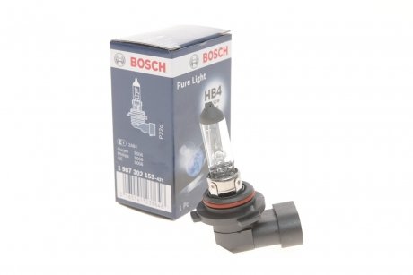 Лампа розжарювання HB4 12V 51W P22d PURE LIGHT BOSCH 1 987 302 153 (фото 1)