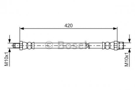 DB Шланг тормозной 207D-410/D 420мм М10*1 BOSCH 1987476077