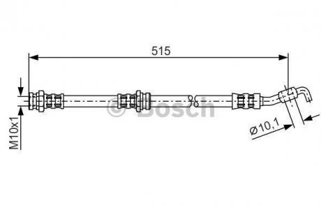 MAZDA Шланг тормозной задн.323 -04 535mm BOSCH 1987476114