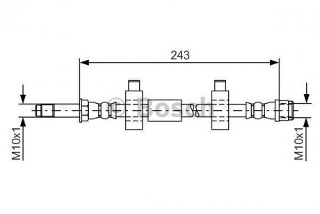 Тормозной шланг задний прав. VW T5 BOSCH 1987476320