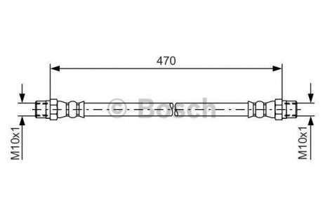 Шланг тормозной пер. 207D-310/410 77-507-814 BOSCH 1987476392 (фото 1)