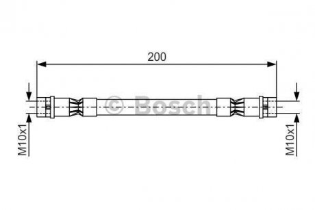 AUDI Шланг тормозной задний Audi 80 91- BOSCH 1987476402