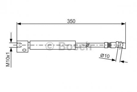 OPEL Шланг тормозной передний левый Kadett E 86-91 BOSCH 1987476409