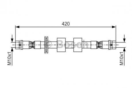 Тормозной шланг P Bmw E30/E36/E28/E34 420mm BOSCH 1 987 476 414