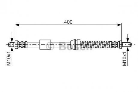 Шланг тормозной передн. FORD Fiesta -96 BOSCH 1987476441