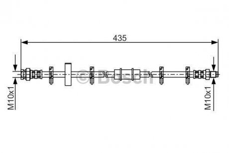 FIAT Тормозной шланг передний RITMO,UNO 83-85 BOSCH 1987476442