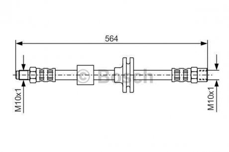 Шланг тормозной перед. DB W140 (526mm) BOSCH 1987476752