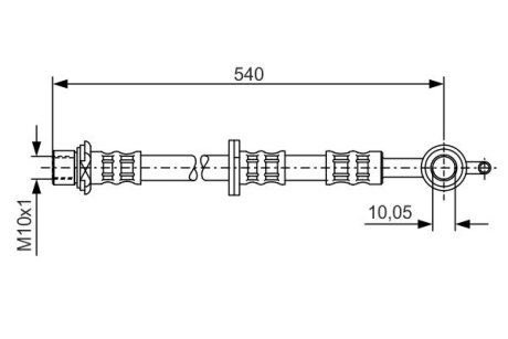 TOYOTA Шланг тормозной пер. пр.Yaris -05 BOSCH 1987476837