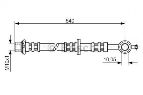 TOYOTA Шланг тормозной пер. лев. Yaris -05 BOSCH 1987476838