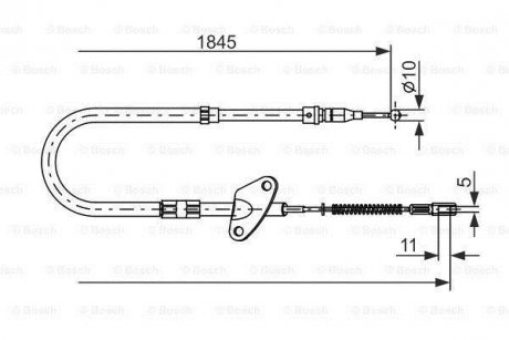 DB Трос ручн.тормоза лев.207-310 86-(нов.тип)1862мм BOSCH 1987477119