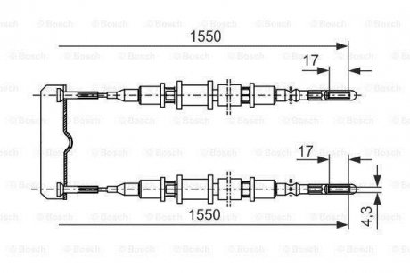 Тормозной трос BOSCH 1987477250